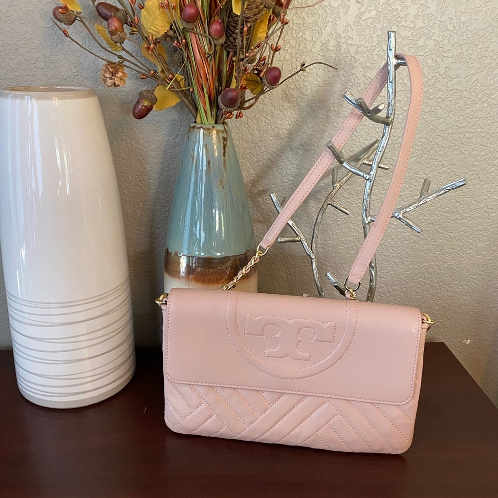 ❤️‍🔥Tory Burch Alexa Clutch Crossbody Bag Dark Pink Quartz❤️‍🔥